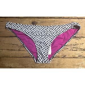 Jessica Simpson Womens Size M Black White Pattern Bikini Bottom NWT